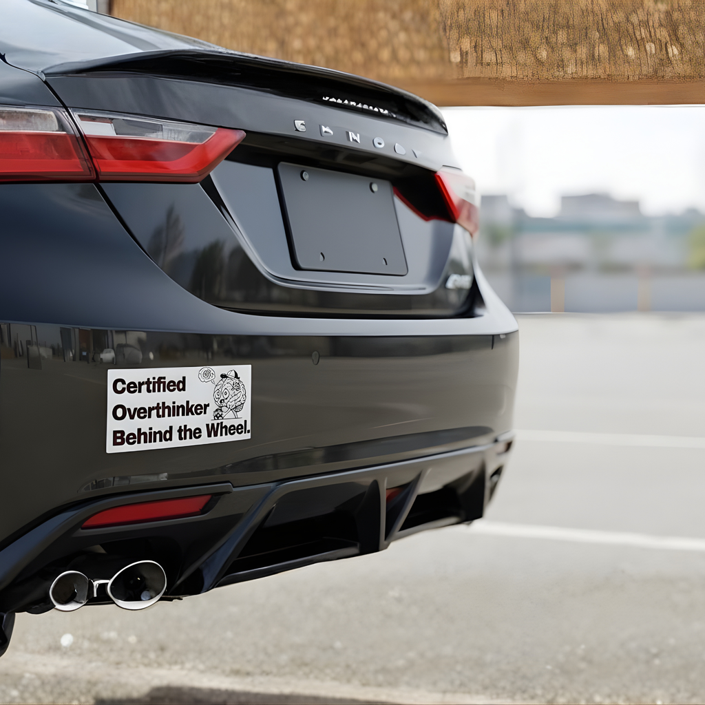 Certified Overthinker Behind the Wheel Bumper Sticker