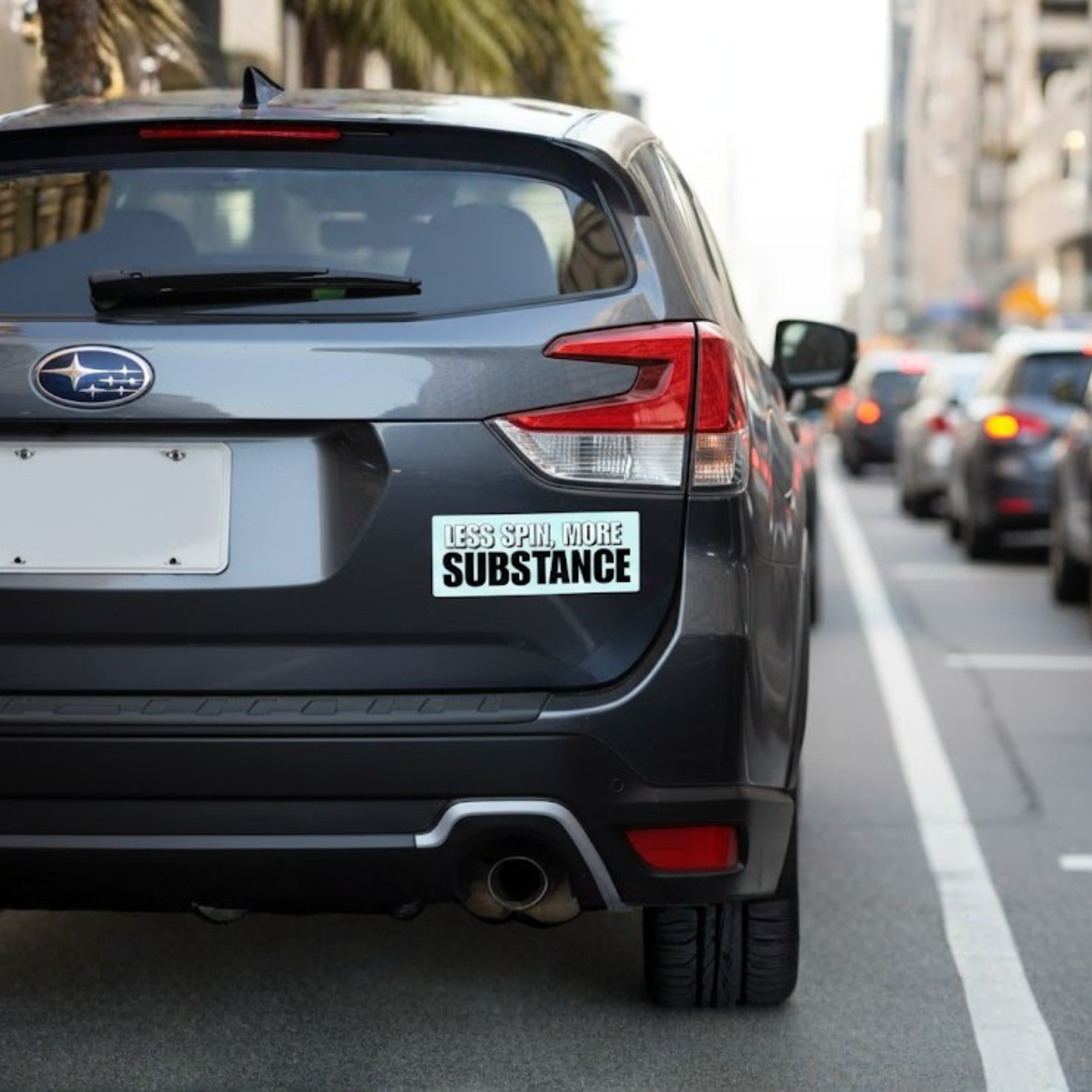 Less Spin, More Substance Bumper Sticker