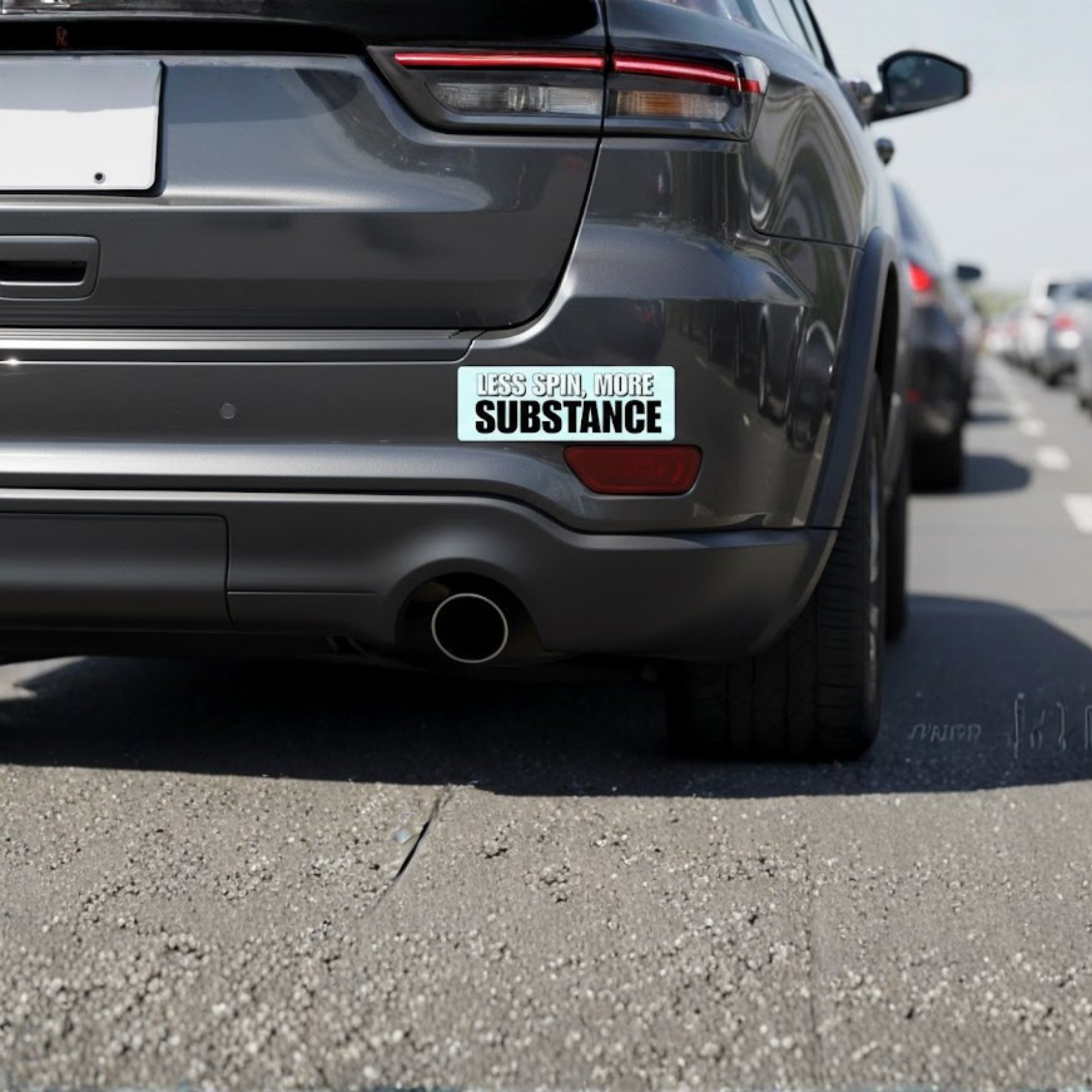 Less Spin, More Substance Bumper Sticker