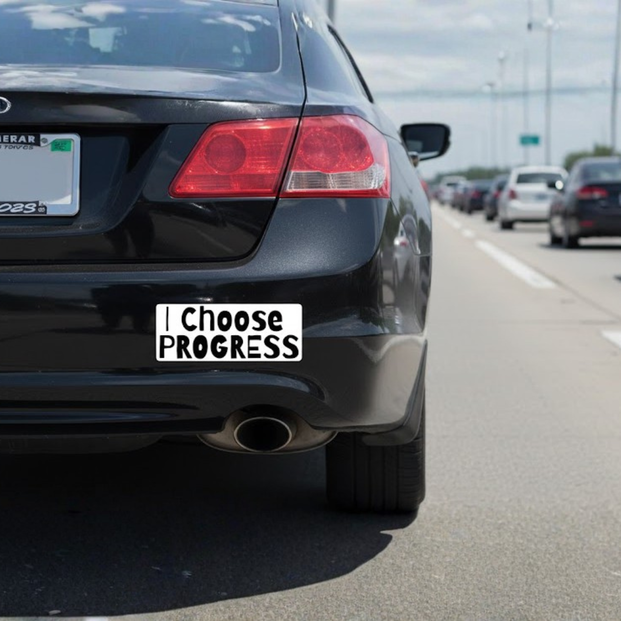 I Choose Progress Bumper Sticker